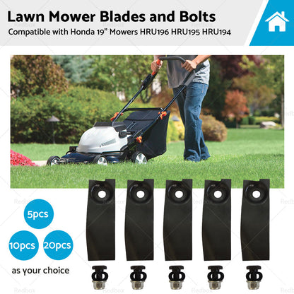5/10/20x Lawn Mower Blades and Bolts For Honda19  Mowers HRU196 HRU195 HRU194-0