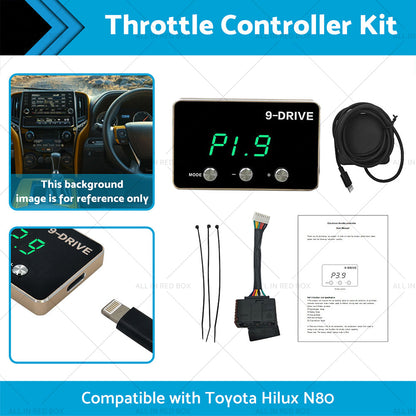 Black EVC WindBooster Throttle Controller Suitable for Toyota Hilux N80 15-21-1