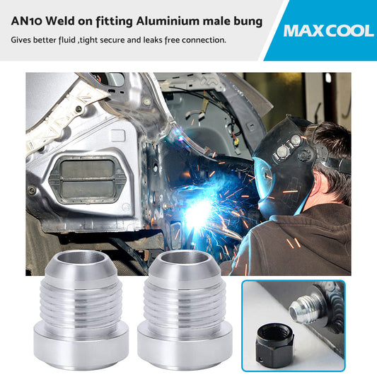 AN10 Male Aluminium weld on JIC bungs x 2 fitting -10AN JXSS032-10-A-0