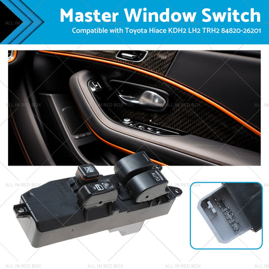 1x Master Window Switch Suitable For Toyota Hiace KDH2 84820-26201-0