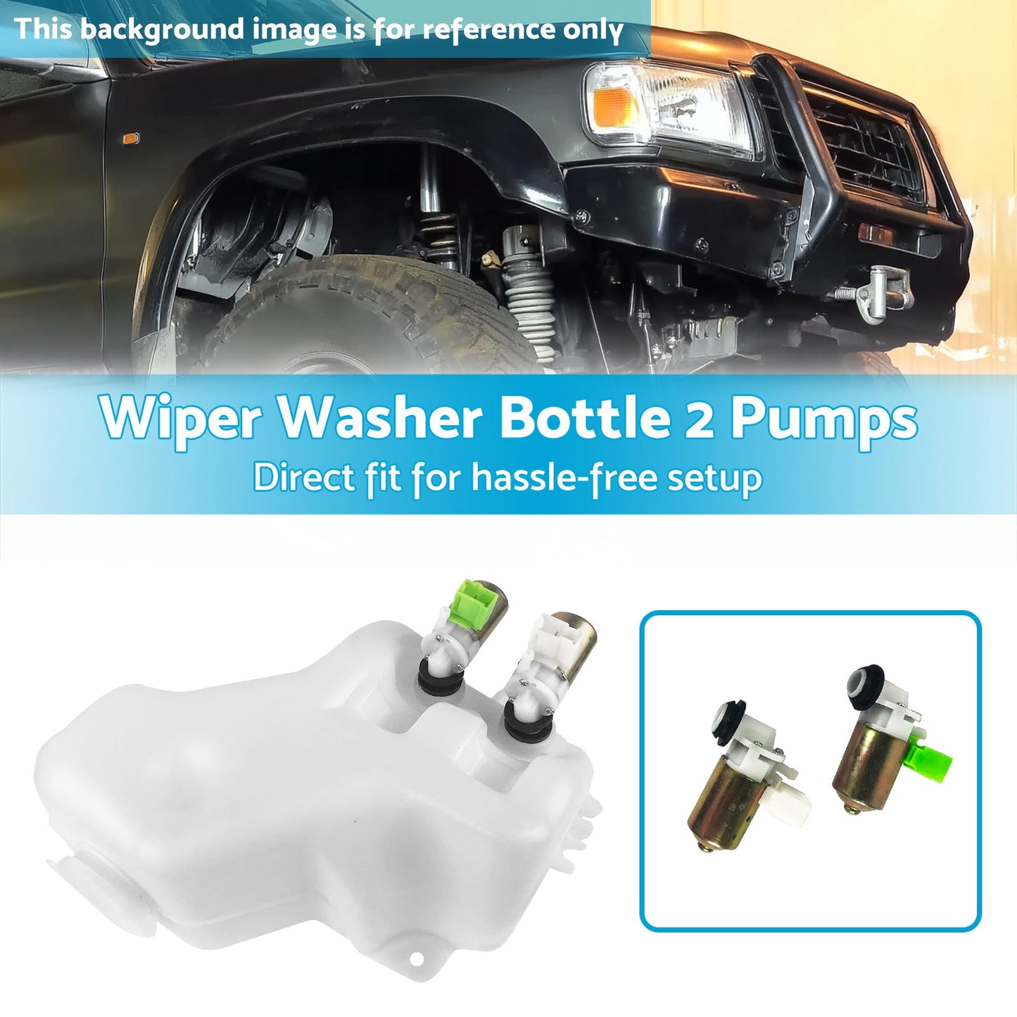 Wiper Washer Bottle 2 Pumps Suitable For Nissan Patrol GQ Y60 TD42 TB42-2
