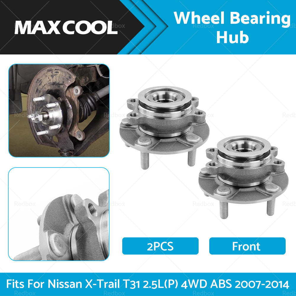 2PCS Front Wheel Bearing Hub Fits For Nissan X-Trail T31 2. 5L P  4WD ABS 07-14-1
