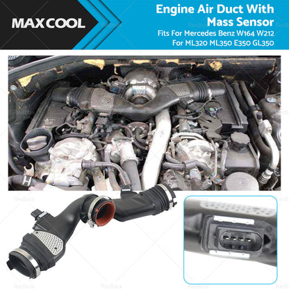Air Mass Sensor W or  Air Duct Fits For Mercedes Benz W164 W212 ML320 ML350 GL350-0
