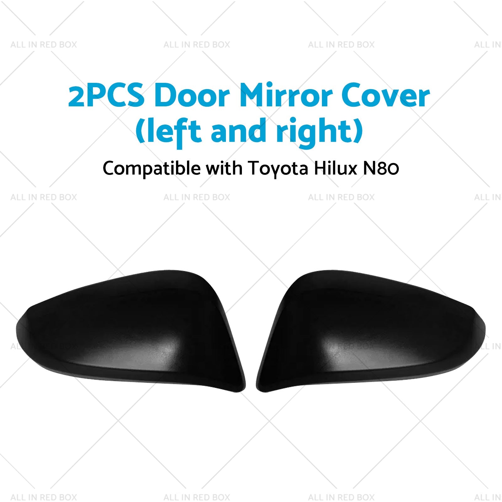 Black Door Mirror Cover Side Cap Guard Suitable for Toyota Hilux N80 2015-2023-1