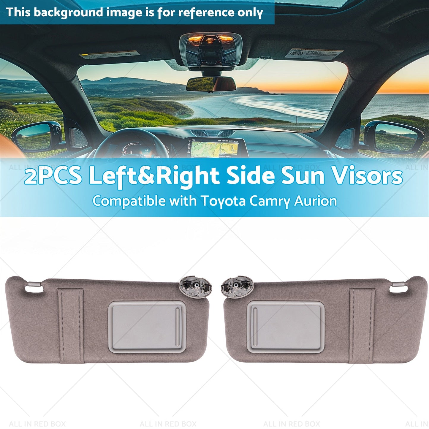 7432006780B0 Left and Right Side Sun Visors Suitable for Toyota Camry Aurion 07-11-2