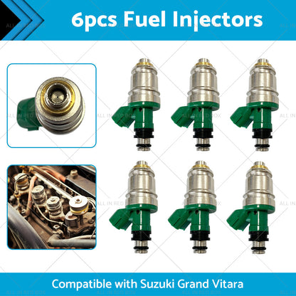 6PCS Fuel Injector Suitable for Suzuki Grand Vitara SQ625 H25A 2. 5L V6 1998-2005-1