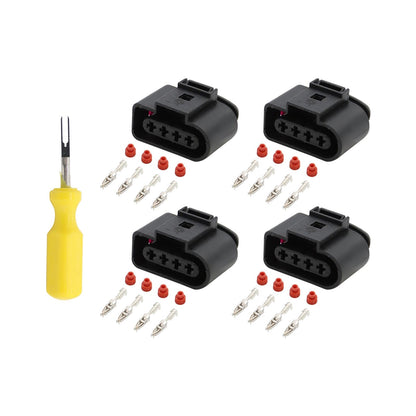 4x Ignition Coil Connector Repair Kit 4Way Female Suitable for Audi VW 4B0973724-1