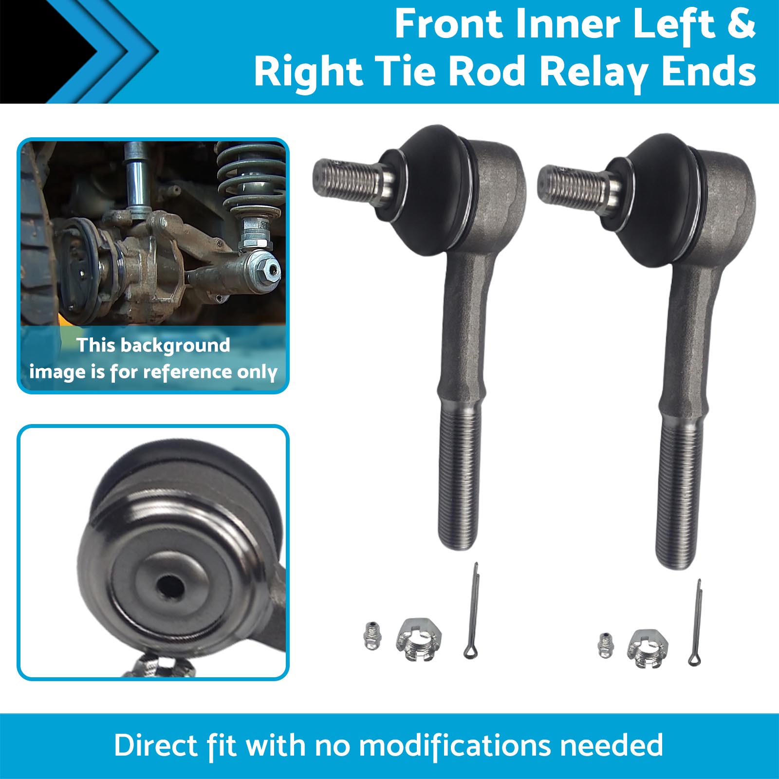 Front Inner LH & RH Tie Rod Relay Ends Suitable For Nissan Navara D21 92-97 4X4-2