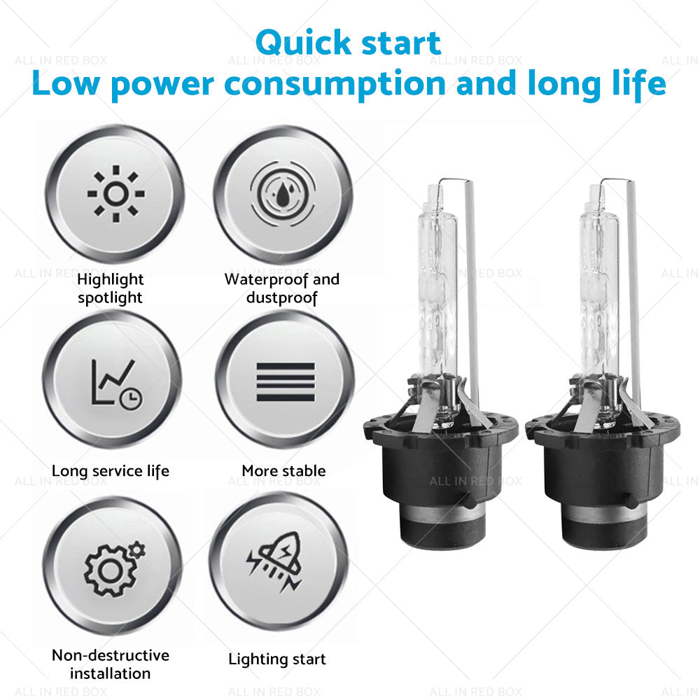 D2R 6000K HID Xenon Headlight Bulbs 35W Suitable For Toyota Honda Mazda Nissan-4
