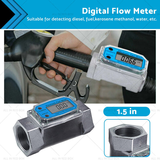 1. 5 inch Turbine Digital Diesel Water Fuel Flow Meter Oval Gear Flow Gauge-0
