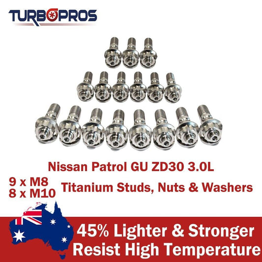 Titanium Exhaust Manifold, EGR & Turbo Stud Kit for Nissan Patrol GU ZD30 3.0L