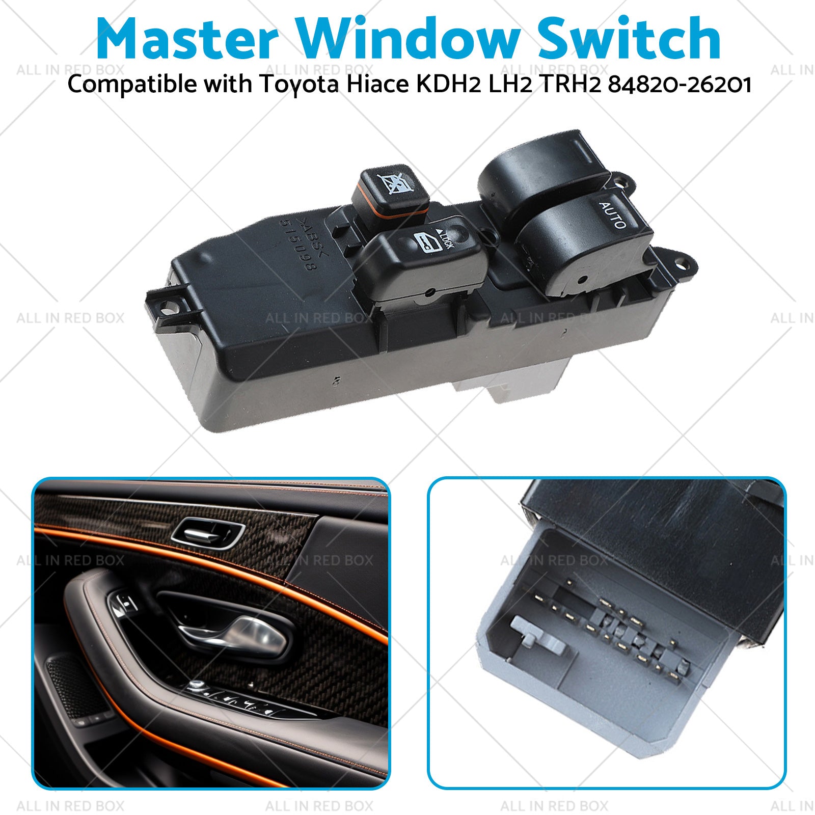 1x Master Window Switch Suitable For Toyota Hiace KDH2 84820-26201-4