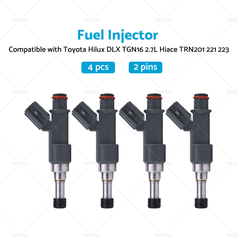 4X Fuel Injector Suitable for Toyota Hilux DLX TGN16 Hiace TRN201 221 TRH223 2. 7-3