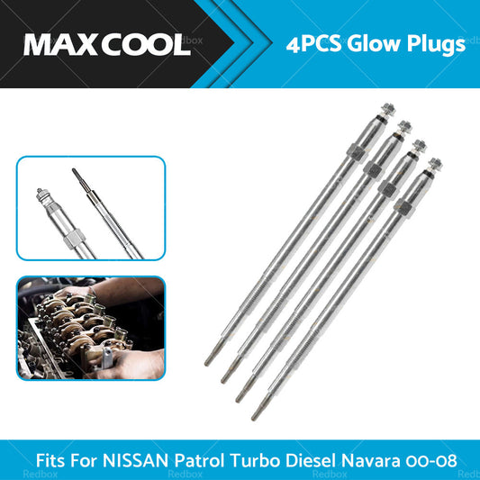 Glow Plugs 4 Pcs Fits for Nissan Patrol GU Navara Elgrand ATE50 Turbo Diesel-0