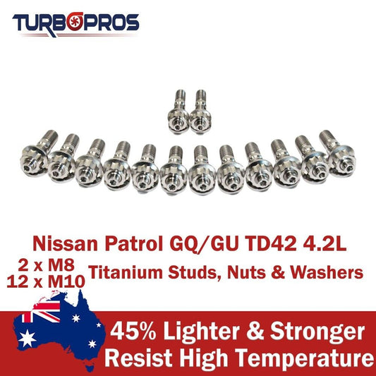 Titanium Exhaust Manifold & EGR Stud Kit for Nissan Patrol GQ/GU TD42 4.2L