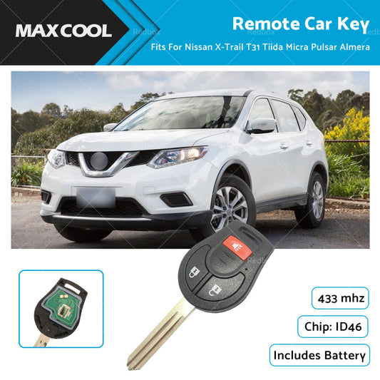 3 Buttons 433MHz Car Remote Key For Nissan X-Trail T31 Tiida Micra Pulsar Almera-0
