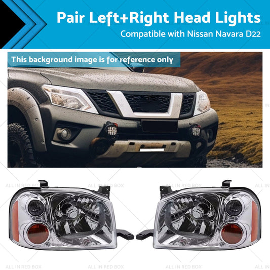 LeftRight Pair Light Front Lamp Head Lights Suitablefor Nissan Navara D22 01-15-0