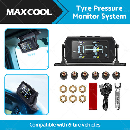 Tyre Pressure Monitoring System  6 Wheel Sensor for Caravan Truck Trailer Solar-1