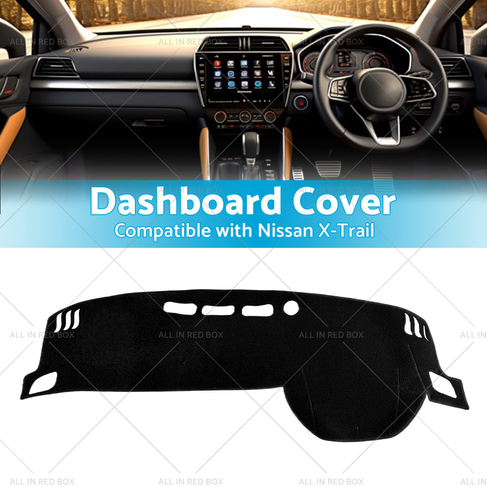 Black Non-Slip Dash Mat Suitable For Nissan X-Trail T33 Qashqai Dashboard Cover-2
