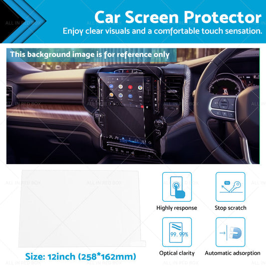 12" Tempered Glass Screen Protector for RAM 1500 2020-2022