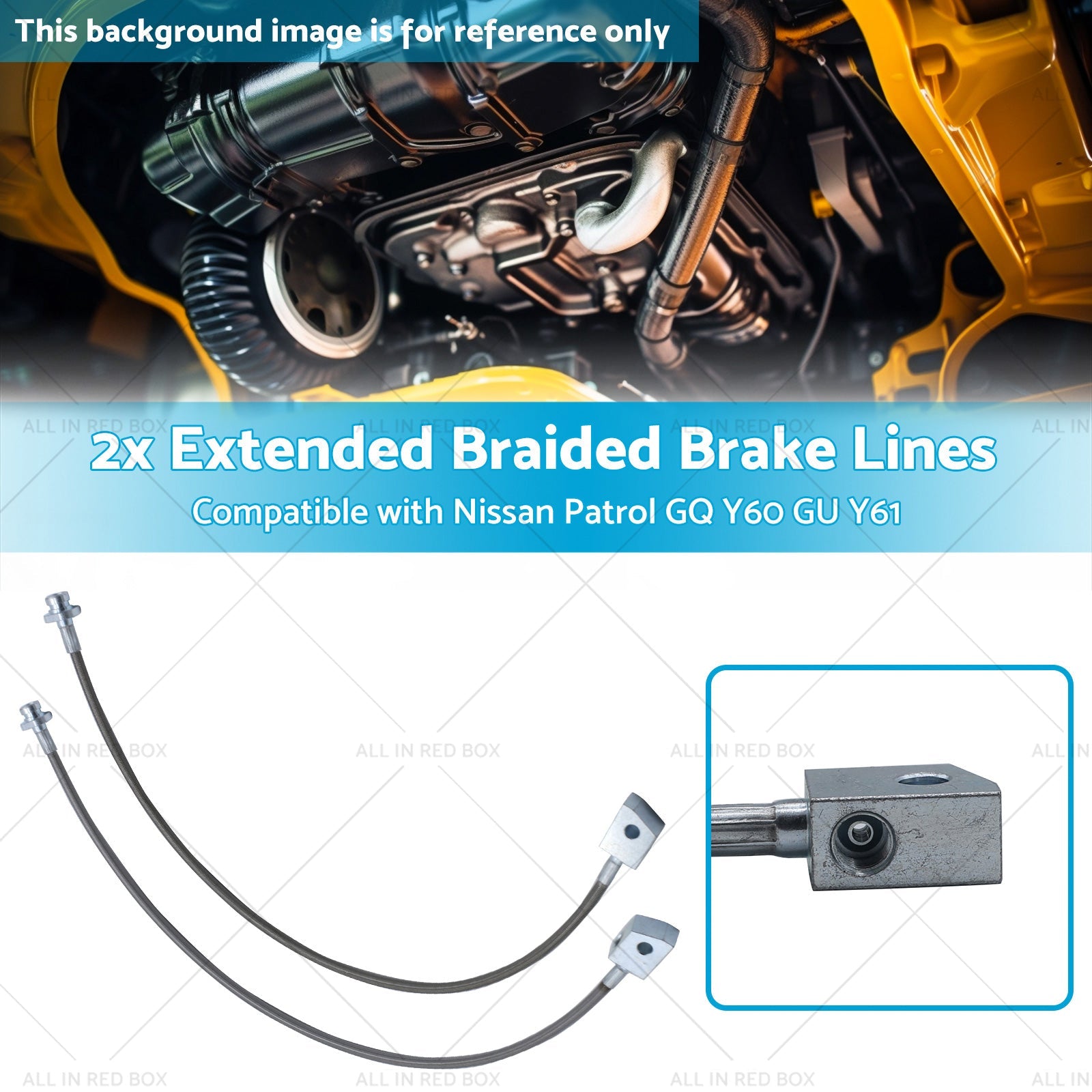 2x Extended Braided Brake Lines Suitablefor Nissan Patrol GU Y61 GQ Y60 2-6inchLift-2