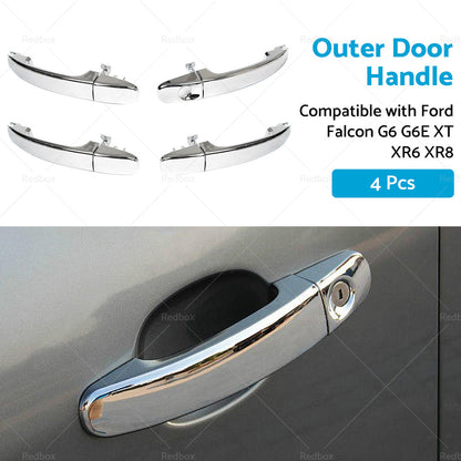 Full Set 4PCS Outer Door Handle Chrome Suitable For Ford FG Falcon G6 XT XR6 XR8-3