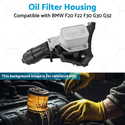 Black Engine Oil Cooler Filter Housing Suitable For BMW F20 F22 F30 G30 G32-4
