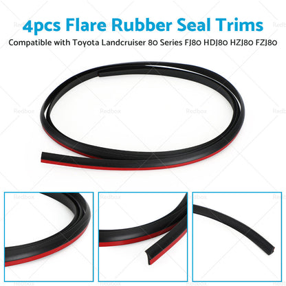 4X Flare Rubber Seal Trim Suitable For Toyota Landcruiser 80 Series HDJ HZJ FZJ-1
