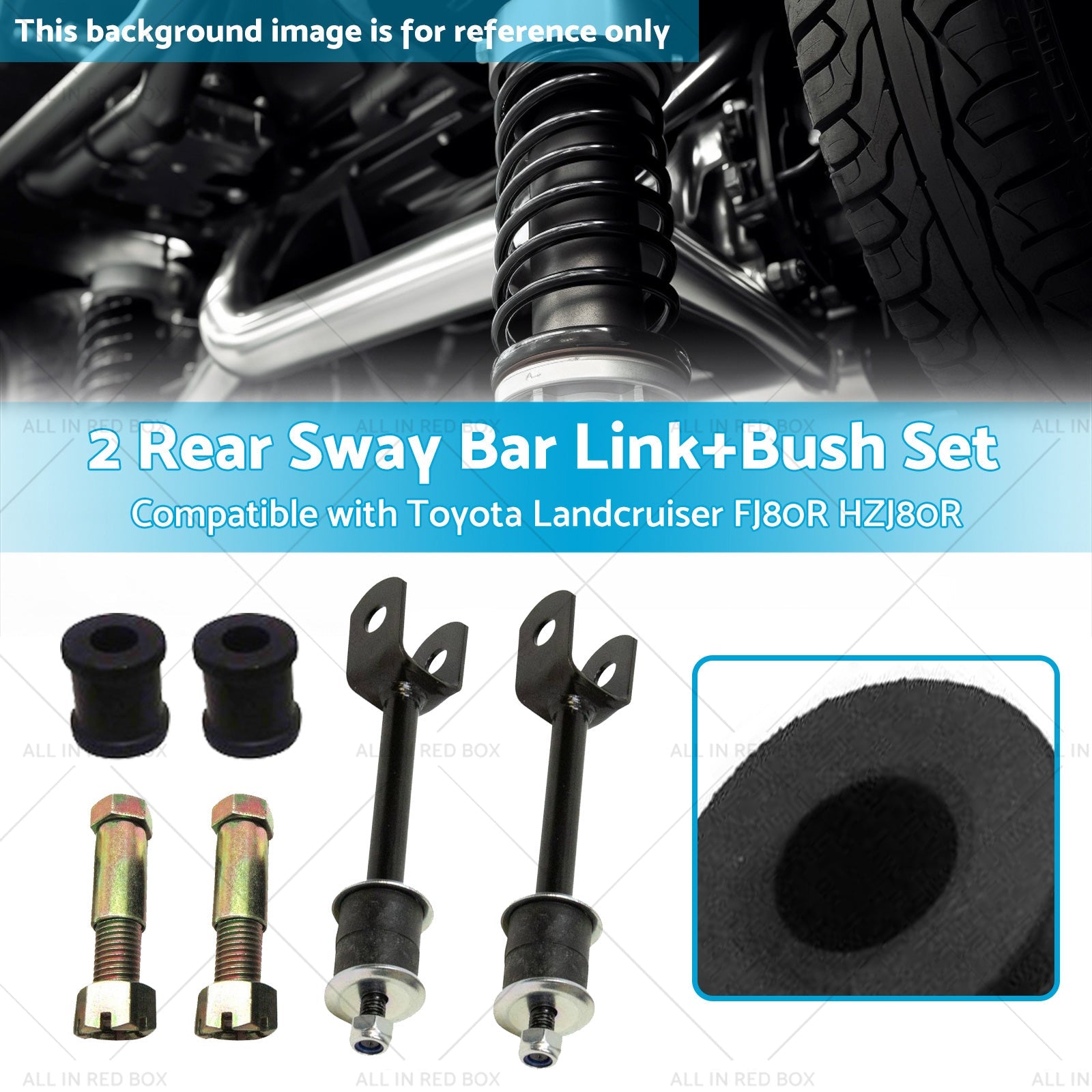 2 Rear Sway Bar LinkBush Kit Suitablefor Toyota Landcruiser FJ80R HZJ80R HDJ80R-2