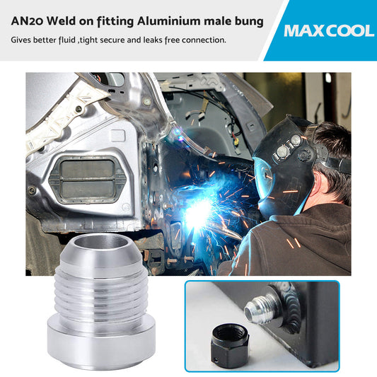AN20 Male Aluminium weld on JIC bung fitting  JXSS032-AN20-0
