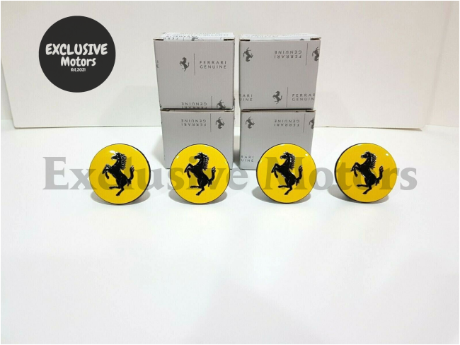 Ferrari Yellow Center Wheel Caps Set (X4)