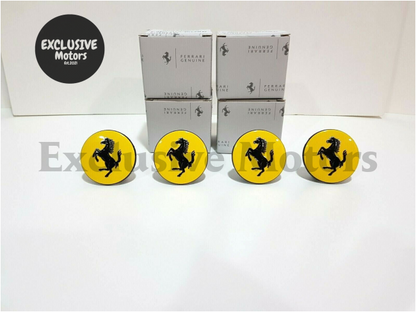 Ferrari Yellow Center Wheel Caps Set (X4)