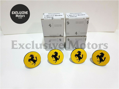 Ferrari Yellow Center Wheel Caps Set (X4)