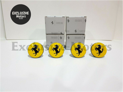 Ferrari Yellow Center Wheel Caps Set (X4)