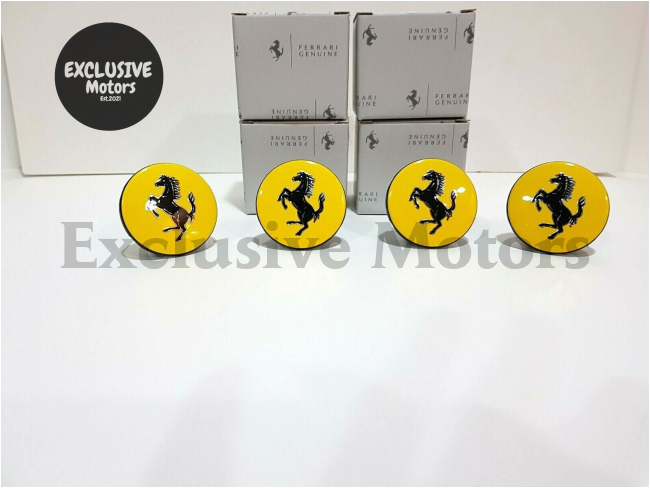 Ferrari Yellow Center Wheel Caps Set (X4)