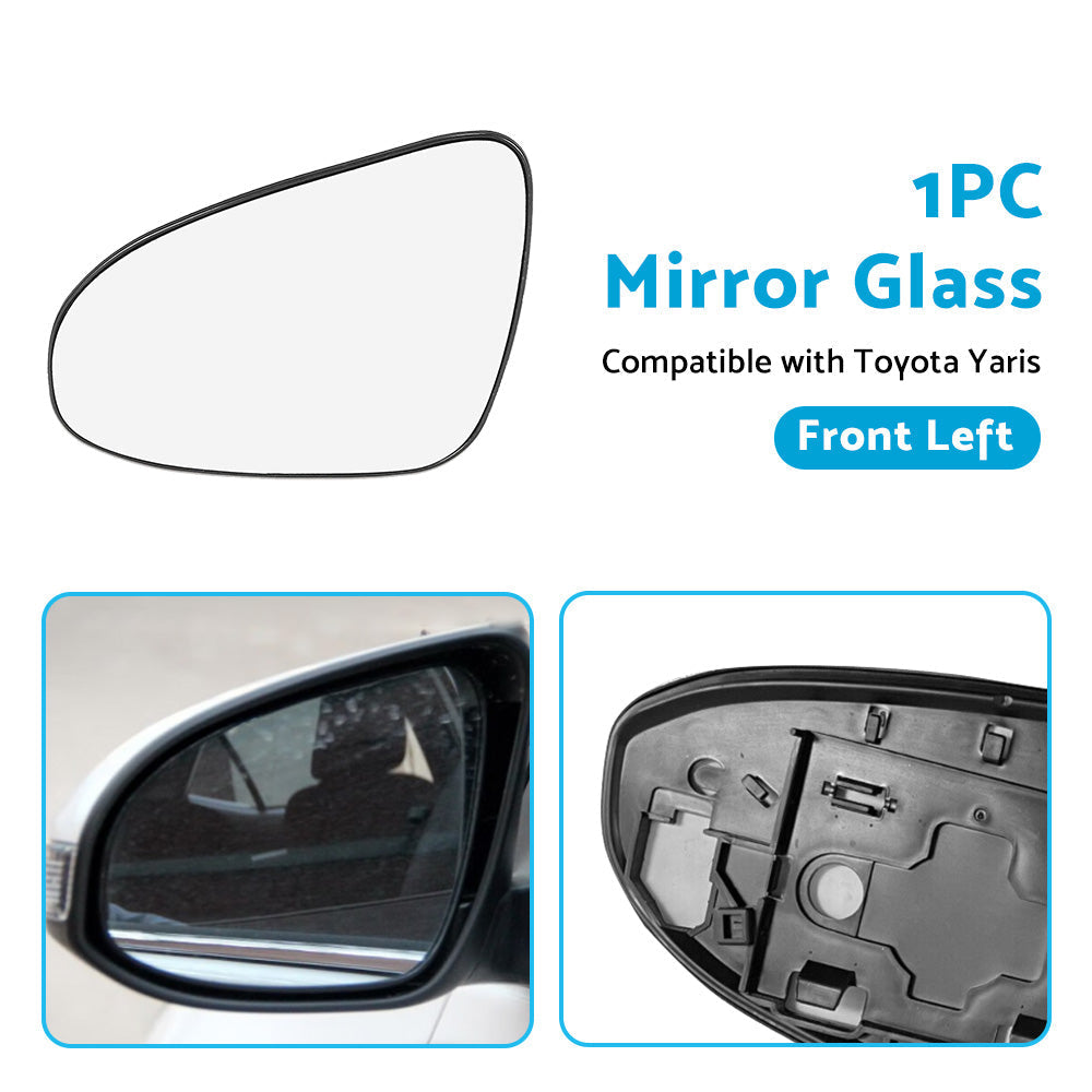 Left Side Mirror Glass with Back Plate Suitable For Toyota Yaris 2012-2017-3