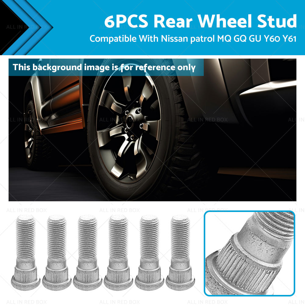 6PCS Rear Wheel Stud Suitable For Nissan patrol MQ GQ GU Y60 Y61-0