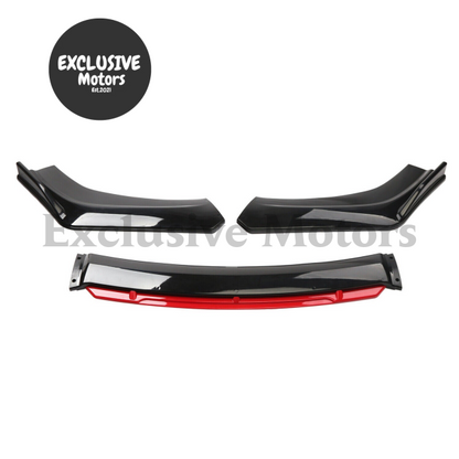 Front Bumper Spoiler Lip Splitter Body Kit with Strut Rods for Nissan 350Z, 370Z