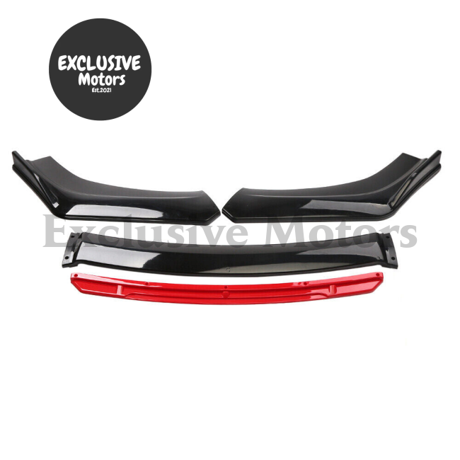 Front Bumper Spoiler Lip Splitter Body Kit with Strut Rods for Nissan 350Z, 370Z