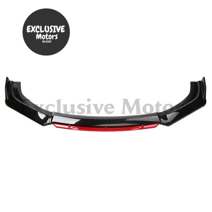 Front Bumper Spoiler Lip Splitter Body Kit with Strut Rods for Nissan 350Z, 370Z