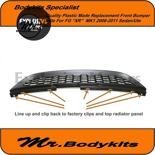 Badgeless Front Bumper Grille for Ford Falcon FG XR MK1 (2006-2011)