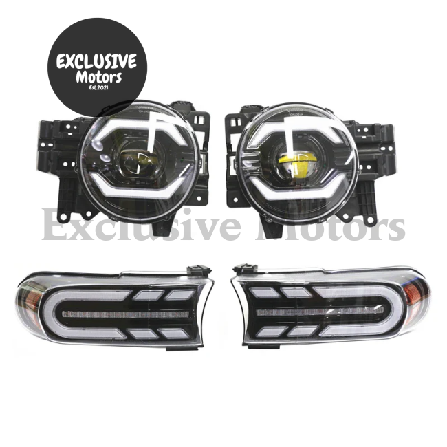 Front Led Headlight Assembly With Daytime Running Lights For Toyota Fj Cruiser (2007-2022)