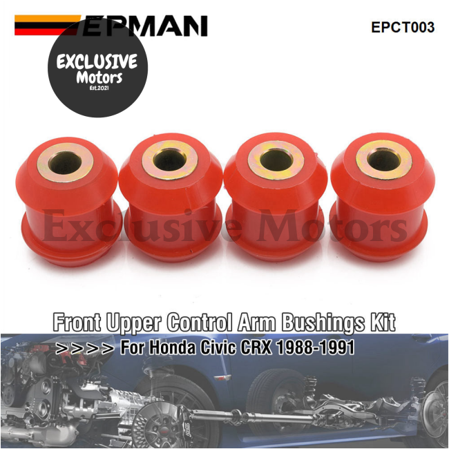 Front Upper Control Arm Bushing Kit Polyurethane For 88-91 Honda Civic/Crx Ef/Ed