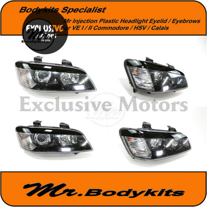 Gloss Headlight Eyebrows for Holden VE Commodore, Calais, HSV