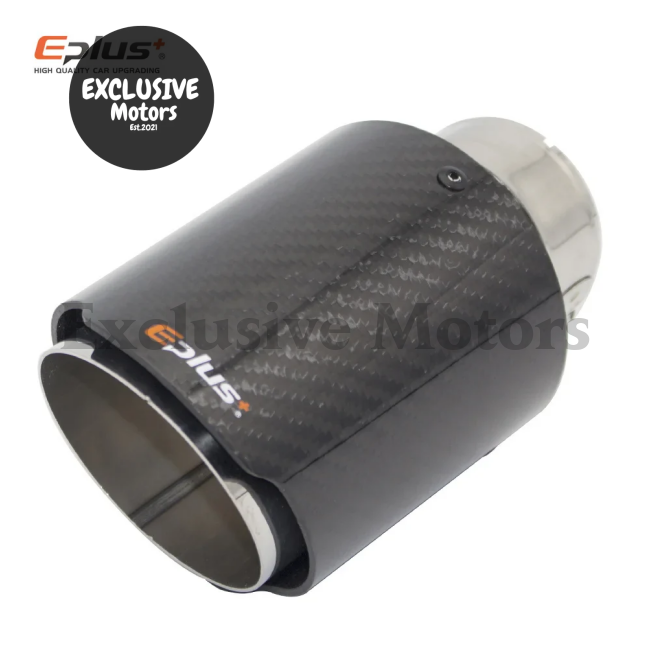 Glossy Carbon Fiber Exhaust Tip For Universal Mufflers 63Mm