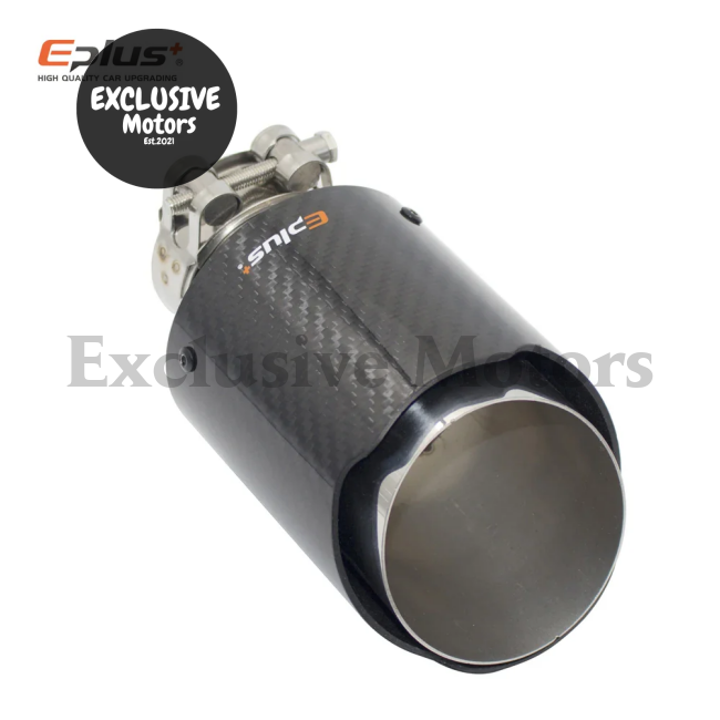 Glossy Carbon Fiber Exhaust Tip For Universal Mufflers 63Mm