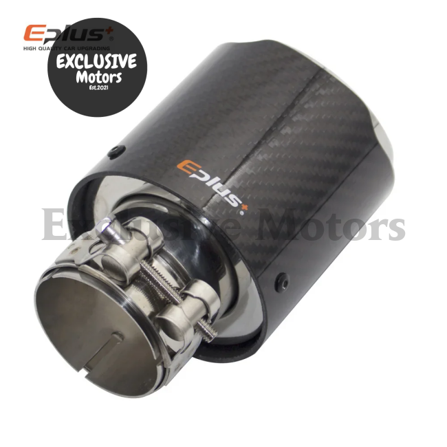 Glossy Carbon Fiber Exhaust Tip For Universal Mufflers 63Mm