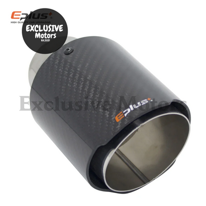 Glossy Carbon Fiber Exhaust Tip For Universal Mufflers 63Mm