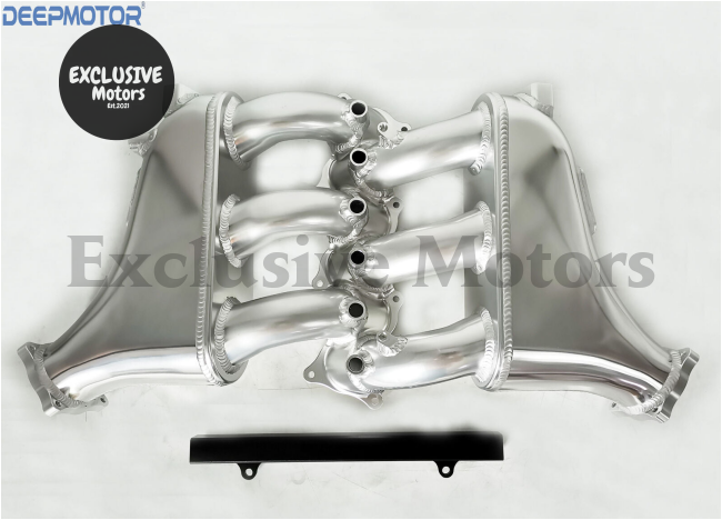 GTR R35 VR38DETT Billet Intake Manifold with Fuel Rail for Nissan (2009-Up) - Silver