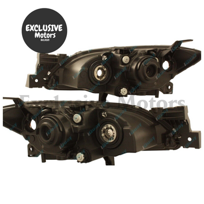 LH + RH Headlights Pair for Mazda 3 BK (2003-2009) 4-Door Sedan - Left and Right Set